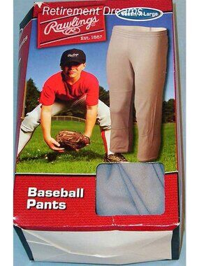 Rawlings Youth X-Large Baseball Pants Gray Elastic Waist Durable Fit